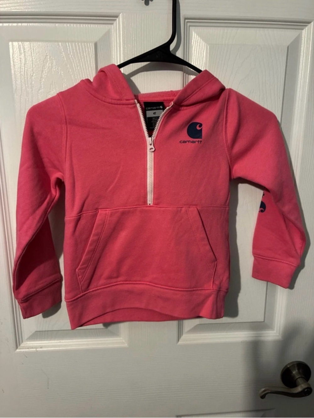 Carhartt Girls' Pink Hooded Pullover Sweatshirt - 4T